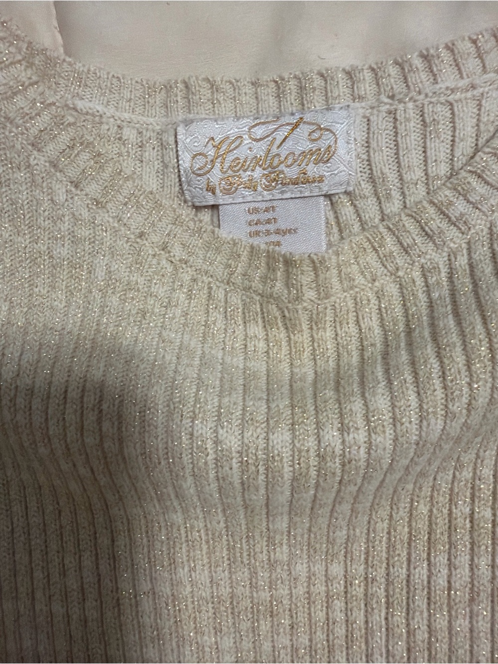Heirlooms by Polly Flinders Gold Holiday Dress Girls Size 4T Sparkle Party Dress - Picture 5 of 5